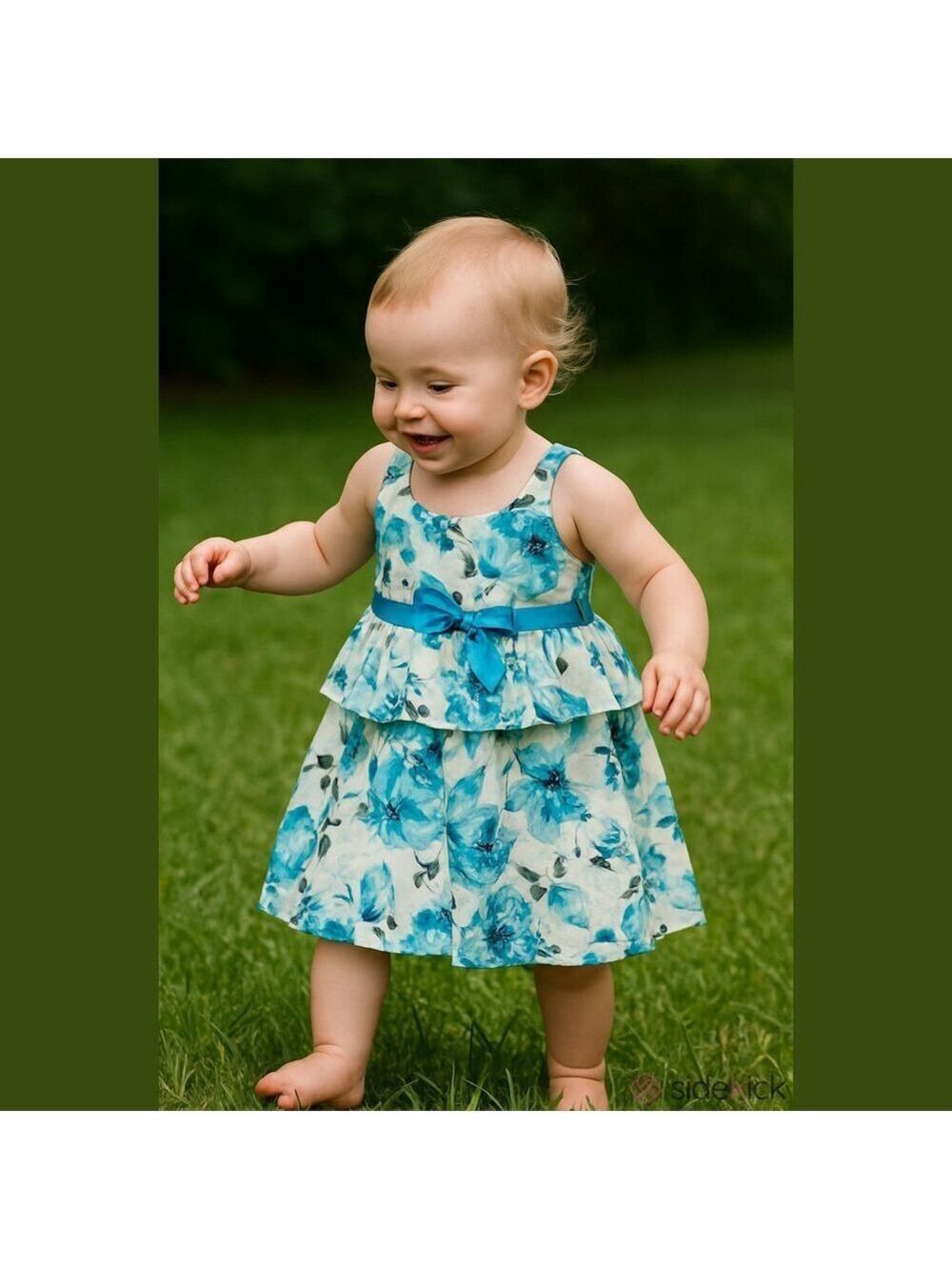 Brendaly,Infant 2 pc Dress, 18 Months, lined, silver threads throughout, T4